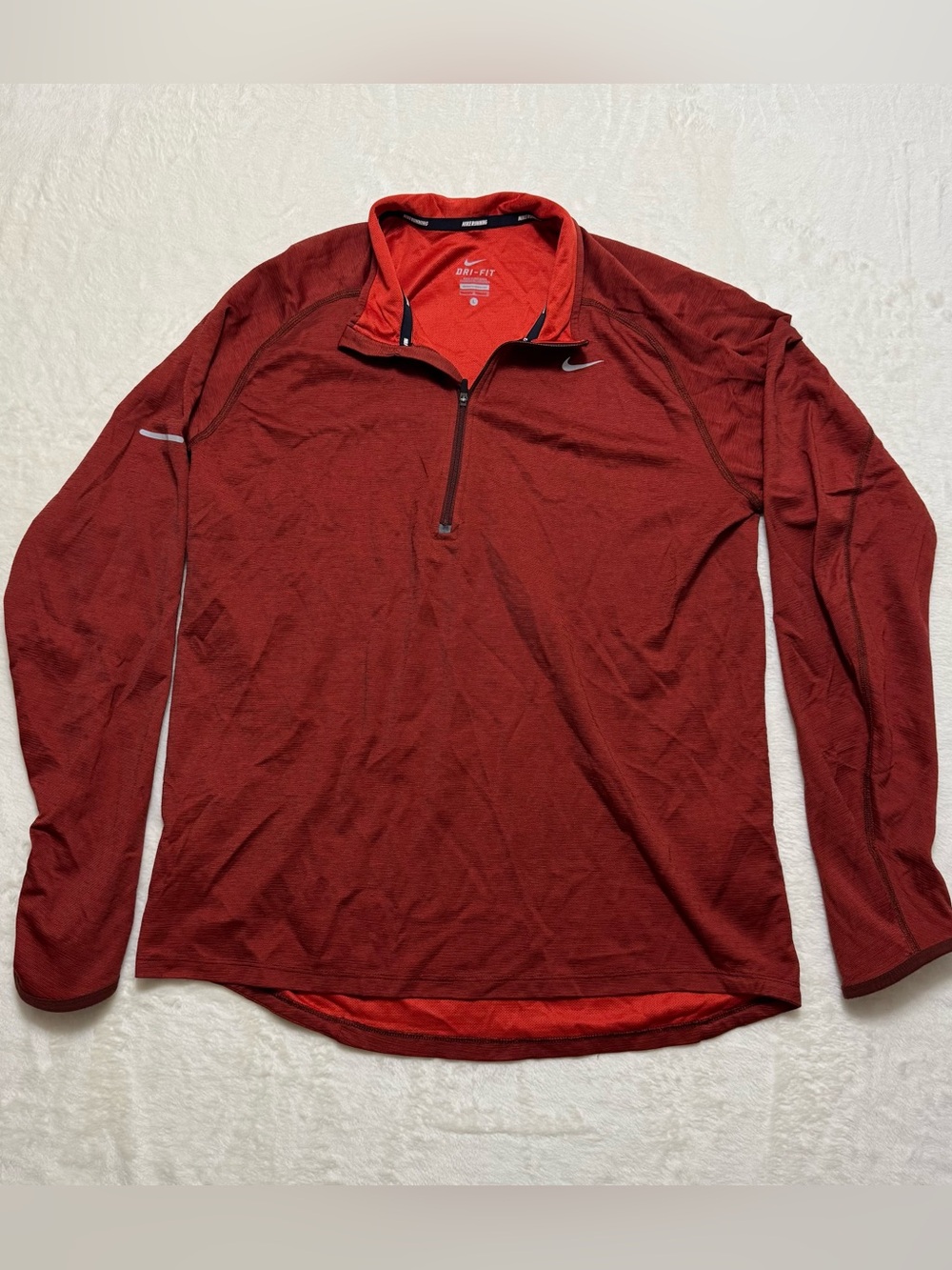 Nike Men’s Maroon Quarter-Zip Lightweight Training Top - Picture 1 of 8